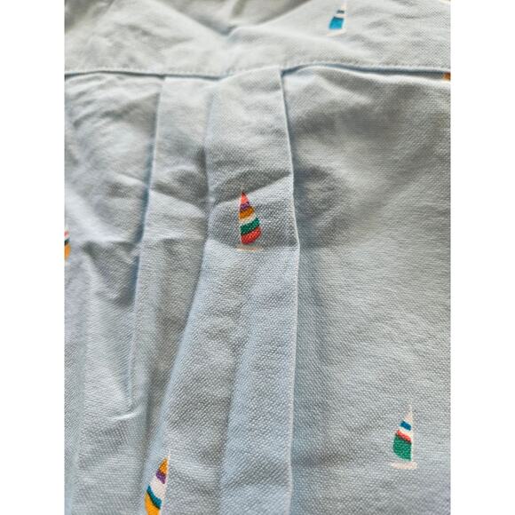 J Crew Blue Mens Classic Fit Long Sleeve Flex Oxford Shirt Sailboats Large - Picture 7 of 8